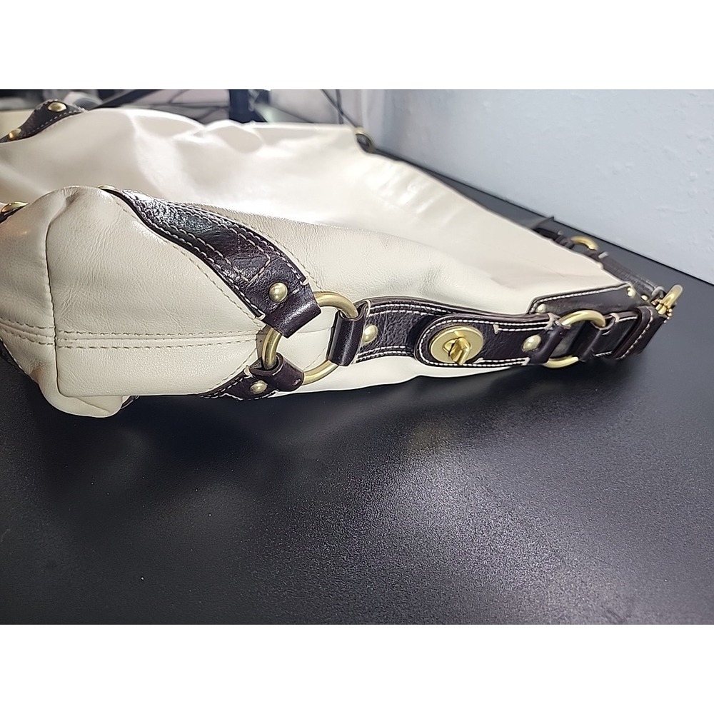 COACH‎ VINTAGE beige cream white leather handbag purse Vintage - Picture 7 of 11